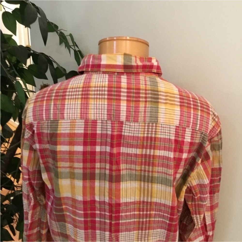 American Eagle Outfitters Madras Vintage fit Woman’s size Large plaid - Picture 3 of 14